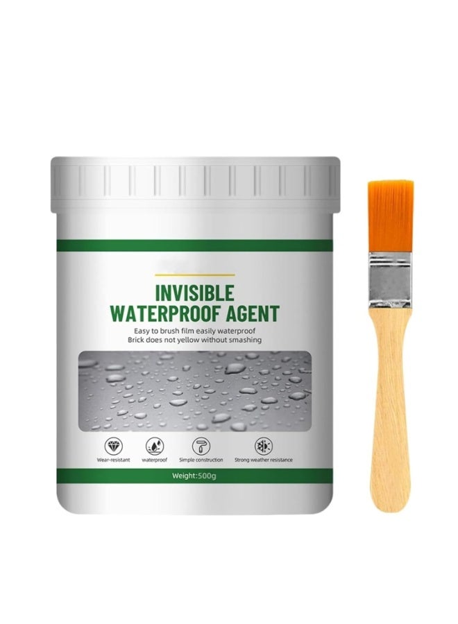 MaxEMA Invisible Waterproof Liquid Sealant 500gm Anti Leakage Agent Super Strong Clear Bonding Sealant Patch & Seal Liquid Transparent Repairing Leak Adhesive Coating For Indoor, Outdoor And Brush - Image 1